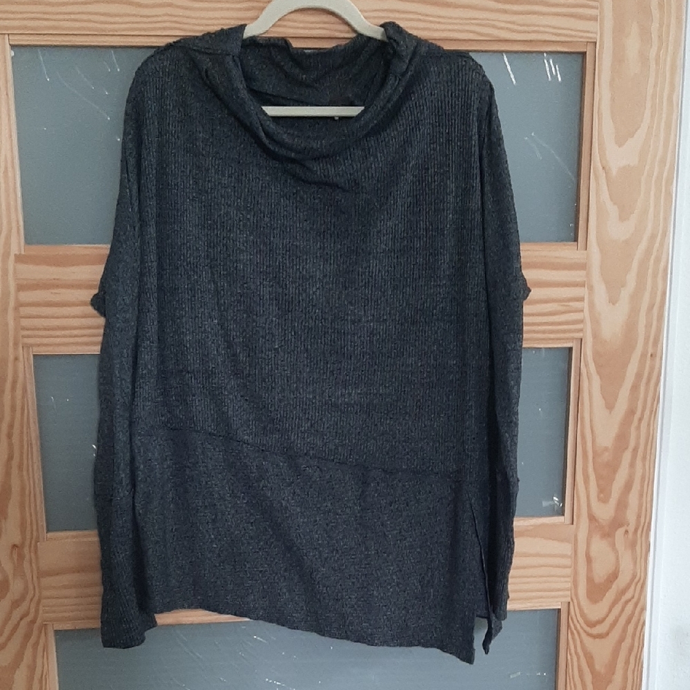 Free People We The Free Dark Gray Slouchy Oversized Sweater